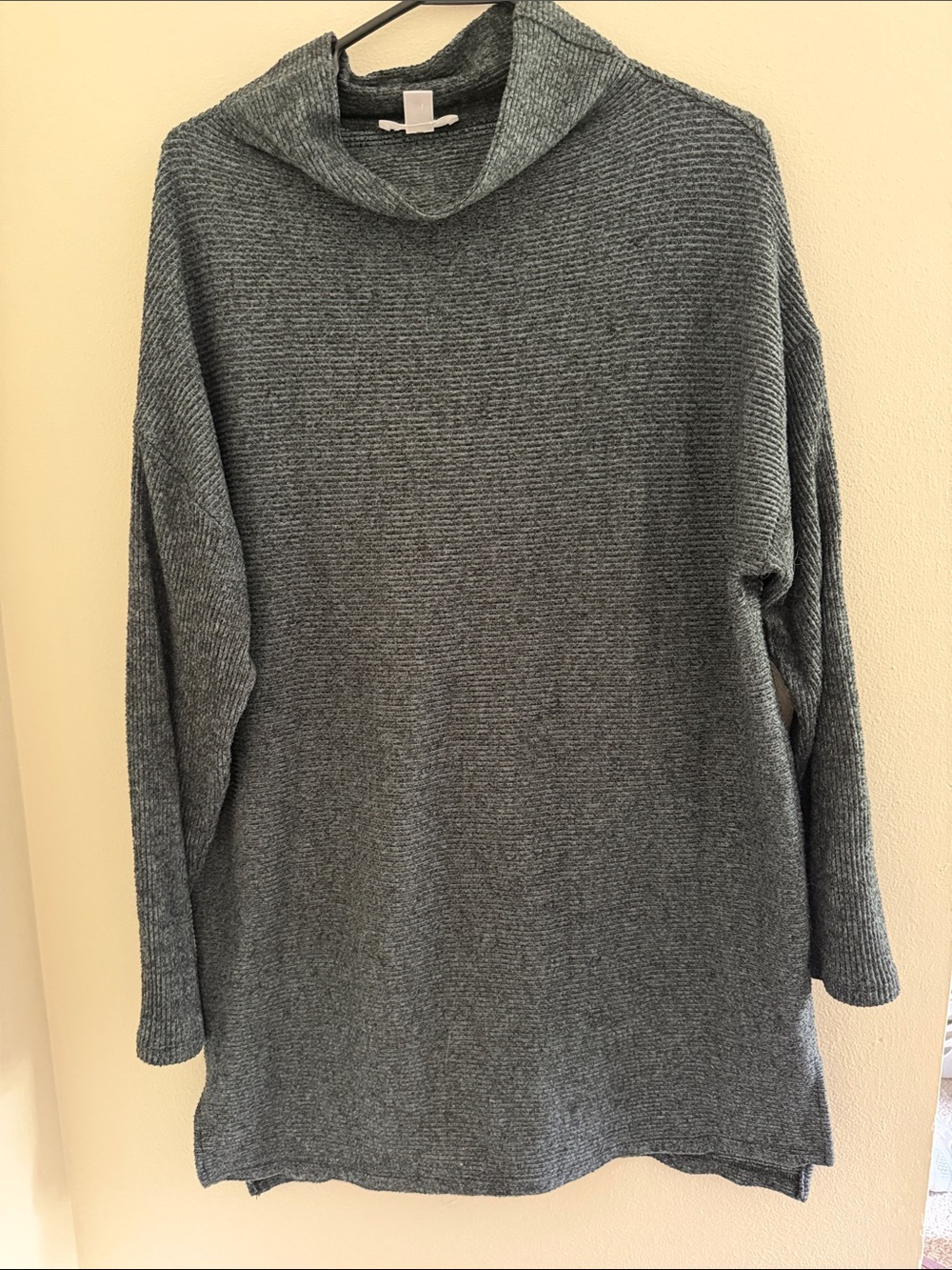 Motherhood Maternity Ribbed Cowl Neck Sweater - Gray